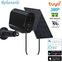 태양열 카메라 cctv 보안 태양광 무선 ip 실외 방수 야외 a 도난 tuy 6000m h 65 lex google .5w, 알렉사가 아닌 3mpcam