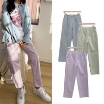 핑크홀릭 에이비 데일리 허리밴딩 스판 면바지