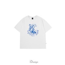 CATCHDEE 오리지널 디자인 국가 패션 창조적 인 재미 코튼 미국 캐주얼 흰색 느슨한 남성 반팔 티셔츠