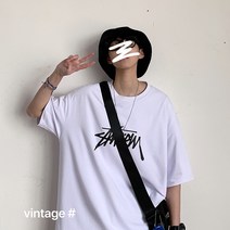 Z3JC 반팔 티셔츠 남자 개성 루즈핏 5부 소매 남자 옷
