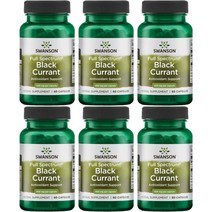 스완슨 Swanson Full Spectrum Black Currant 풀 스펙트럼 블랙 커런트 400mg 60정 6병, x, 1개