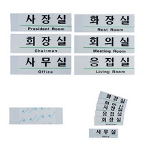 영문표기 부서안내 아크릴표지판 사무실 부착식아크릴명판 회사아크릴표찰, 사장실, 상세페이지 참조3
