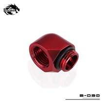BYKSKI G1/4 스레드 90 도 피팅 어댑터 물 냉각 스레드 길이 10MM B-D90, 02 red_01 90 Degree