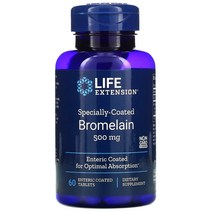 Life Extension 라이프익스텐션 브로멜라인 500mg 60정 Specially-Coated Bromelain, 1개
