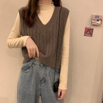 뜨개조끼 손뜨개 조끼 그물 레이스 베스트 브이넥 니트 솔리드 컬러 V 넥 스웨터 조끼 여성 어 패션 봄 가을 민소매 트위스트 니트 숏 풀오버 점퍼 탑