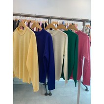 첼시 봄컬러 라운드 울 기본 무지 긴팔 니트티