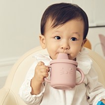 SGS인증 BPA FREE 초기 유아 아기 양손잡이 물컵, 시피컵홀더+스낵홀더+양손잡이컵, 마우스, 그레이