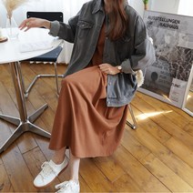하늘바라기 여성용 메이드 A라인 롱 원피스