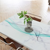 폴라도레 방수 PVC 가죽 식탁보 4인 6인용 빈티지 테이블보, 2.4인용(120x80cm), 15.추상라인