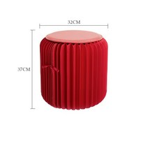 종이 접는 아코디언 폴딩 접이식 친환경 가구 의자 페이퍼 스툴, 8. 일반형 높이 37cm 레드