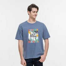 클로니아 알로하 하와이 라운드 면 반팔 티셔츠 ES3T79