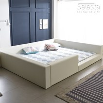 셀레스타 저상형 패밀리침대 둥지 프레임 Q+Q 매트제외, 아이보리