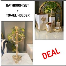 욕실 부품프리미엄 욕실 트리플 핸드 타올 실버 골드, 02 with Bath Set
