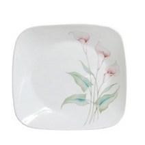 싸고예쁜그릇 코렐 백합 사각접시 중 23cm 반찬 플레이팅 파스타 KI+00744EA ea