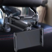 차량용 휴대폰 헤드레스트 태블릿 거치대 미끄럼방지, 블랙