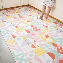 ComfyZone PVC 대형 주방 욕실 발매트 논슬립 미끄럼방지 부엌 방수 싱크대매트 푹신한 발판 키친포트 다용도 커팅 가능, E