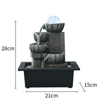 실내 분수 폭포 미니분수 분수대 인테리어 로비 식당 학원 학교led 조명과 물 평화로운 물 소리 데스크탑 행운의 풍수 홈 장식 공기 가습기, 110v 미국 플러그, 8869
