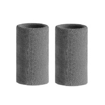 Baselay 15.2 cm 손목 스웨트밴드 스포츠 밴드 면 땀 남성용 및 여성용 테니스 농구 달리기 헬스장 운동 (1쌍) (블루) [관부가세 포함] 709994, Grey