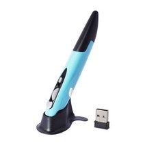 무선 버티컬마우스 새로운 2.4G 마우스 펜 크리에이티브 수직 모양의 스타일러스 실용적인 배터리 마우스 PC 및 노트북 마우스용, 파란