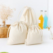 민스리빙 무지파우치 미니에코백 복조리파우치 캔버스 복주머니