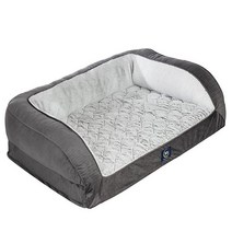 Serta 반려동물용 정형외과 퀼트 소파 강아지 침대 초콜릿 브라운 (라지) 5791808177, Large