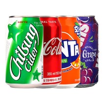 코카콜라 탄산음료 4종 콜라 사이다 환타 웰치 350ml x 24캔 세트, 8400ml, 1세트