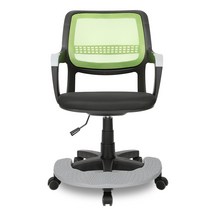 체어포커스 애플 메쉬체어 발받침대 사무용의자 블랙바디 AM350, 그린