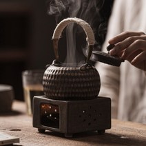 일본풍 복고 도자기 찻집 주전자 화로 수제 티메이커 티팟세트, D