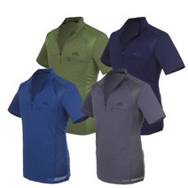 제로다몰 남성 편한 반집업 등산 작업복 아웃도어 반팔 티셔츠 여름티 등산복 반팔티