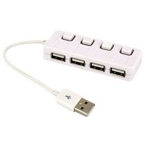 고속 데이터 전송 분배기 허브 USB2.0 노트북 용 스위치가있는 4 포트 Windows pc와 호환 모바일 HDD 480Mb, 02 White
