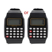 공학용 계산기 패션 아이 아이 실리콘 날짜 다목적 전자 손목 시계, 주황색