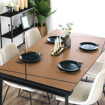 SKANDSALO 식탁보 모던 리도(가죽 테이블패드)모던 심플 방수 기름방지 두꺼운 고급그레이, T04-커피색 선 테이블패드 d1004, C10-가죽 테이블패드(넓이 80직사각형 120)