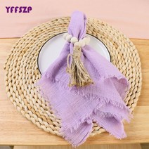 거즈 크레이프 코튼 원단 42x42cm 주방 웨딩 테이블 부활절 장식 공장 다이렉트 천 냅킨 50 개 세트, 21 Purple