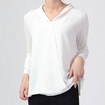 봄 가을 쉬폰 셔링 숄카라 랩 긴팔 블라우스 셔츠 여자 면접 정장 오피스 검정 아이보리