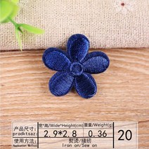 자수패치와펜꽃 직물 자수 철 패치 아플리케 공예 짙은 보라색 꽃 패치 스티커 옷 29mm x 28mm 10 pcs