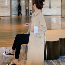 롱 트렌치 코트 원피스 여성 루즈핏