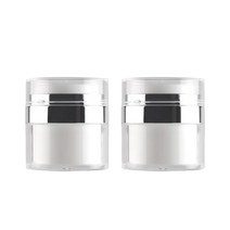 에어리스 진공 크림 공병 15ml, 크롬색상 + 화이트, 2개