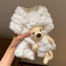 여성 토끼털 넥워머 목도리 머플러 러블리 곰돌이 남여 겨울 두꺼운