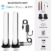 안전모헤드랜턴 등산 작업용헤드랜턴 와이파이 스마트 LED 라이트 바 RGB 분위기 조명 음악 동기화 12 모드 TV 벽 컴퓨터 게임 룸 장식 야간, WIFI-2+With US Plug