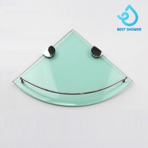 코코스 강화유리 일자선반, 01 투명 + 크롬, 1개
