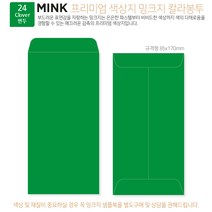 고급칼라봉투 밍크지봉투 티켓봉투 Mink 밍크지 53칼라 규격(85x170mm)100매 / 봉투도매 고급봉투주문제작, 24 연두