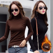[오늘발송] 스타일아유 여자 베이직 가을 겨울 속기모 슬림핏 목폴라 긴팔 터틀넥 티셔츠 8칼라[AXB6TS256A]