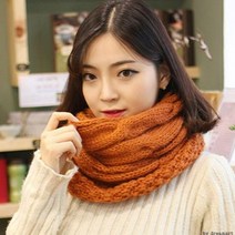 무지 꽈배기 목도리 겨울 머플러 니트 방한 발열 한파 학생 선물