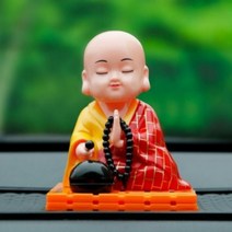 목탁치는 스님 태양열 인형 노호혼 동자승, 빨강스님 소형