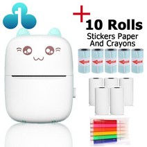 사진 인쇄기 인화기 휴대폰 프린터 휴대용 미니 고양이 프린터 포토 포켓 열전사 라벨 58mm 인쇄 무선 블, 09 BLUE PLUS 10