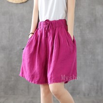 [Myshe]여자 여름 면 마 반바지 캐주얼 루즈핏 ZZ264LTT426FG08