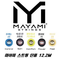 마야미 테니스 스트링 단품 12.2미터 (빅 스핀 투어 헥스 매직 트위스트 헵타 파워 히트 프로) MAYAMI Tennis Strings 12.2M, 투어 헥스 1.23mm