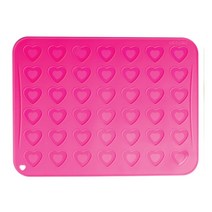 macaron mat 마카롱도안 하트 모양의 42 캐비티 실리콘 페이스트리 케이크 마카롱 마카롱 오븐 베이킹 몰드 시트 매트 과자 케이크 마카롱 오븐, [01] 분홍색