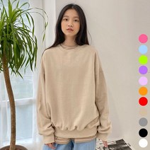 제니키즈 JN 무지 오버핏 맨투맨 봄 가을 여아 주니어 쮸리 티셔츠