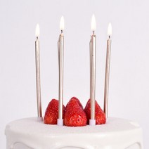 파티마트 생일파티 초, 메탈릭캔들 로즈골드 6입